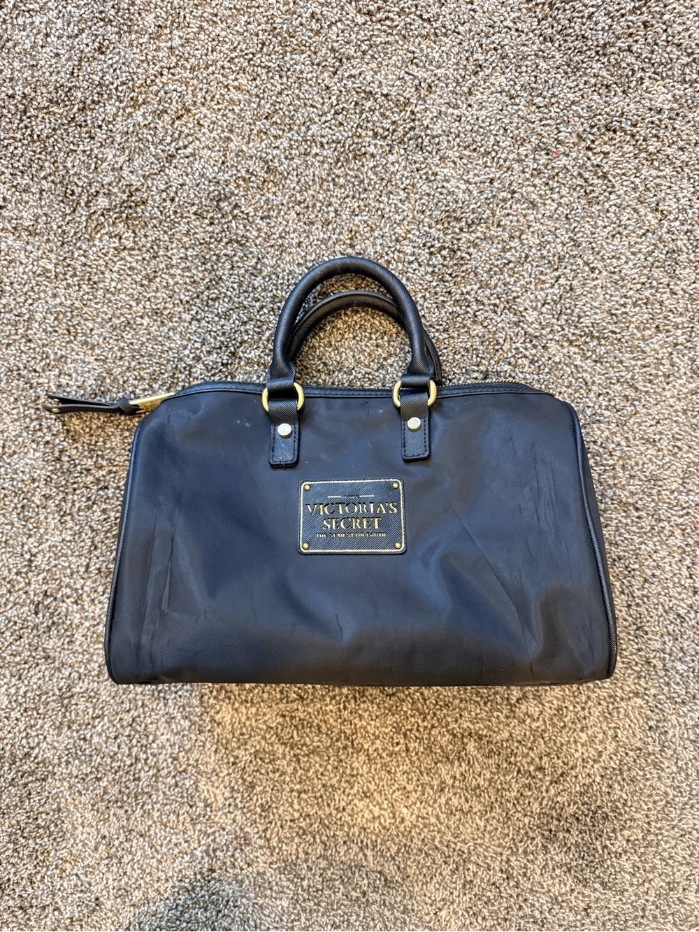 Victoria's Secret Black Structured Dome Satchel